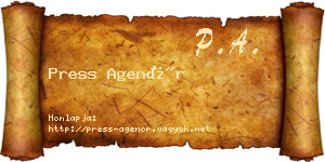 Press Agenór névjegykártya